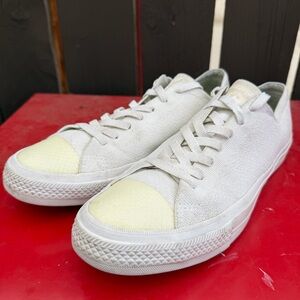 Converse All Star Knit Low Top Sneakers Off White Mens 9.5 Womens 11.5